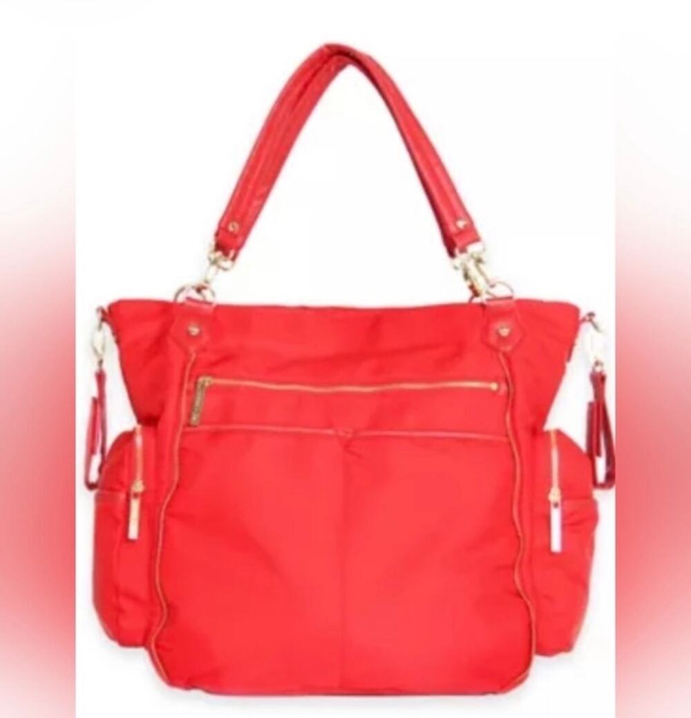 Olivia + Joy Diaper Bag Portia Baby Bag Tote in Lipstick Red $128